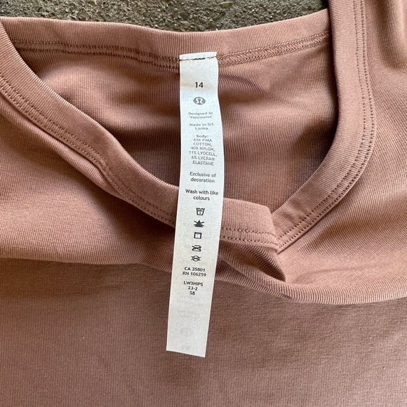 NWT Lululemon Ribbed Held Tight Tee Dusty Bronze Size 14 - Picture 5 of 10